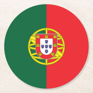 Portugal Flagga Underlägg Papper Rund