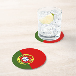 Portugal flagga underlägg papper rund