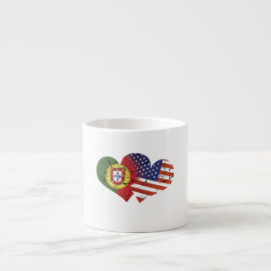 Portugal Flagga USA Flagga Portugisisk Självständi Espressomugg