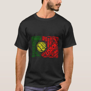 Portugal Flagga with City Namn Lissabon Braga Ord T Shirt