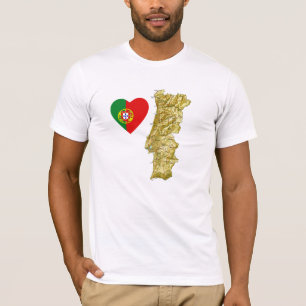 Portugal flaggahjärta och kartaT-tröja Tröja