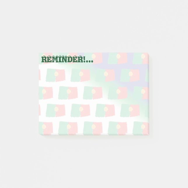 Portugal flaggamönster post-it block (Framsida)