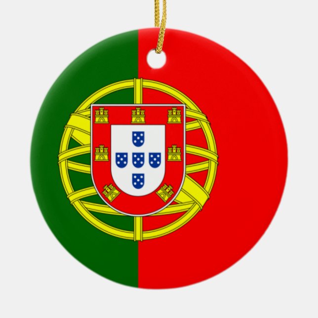 Portugal flaggaprydnad julgransprydnad keramik (Framsidan)