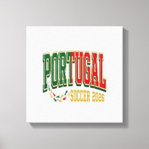 Portugal Fotboll 2026 Fotboll Fet Land Typografi Canvastryck