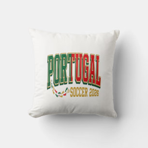Portugal Fotboll 2026 Fotboll Fet Land Typografi Kudde