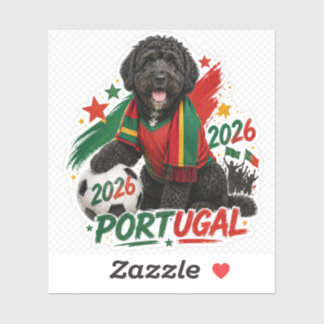Portugal Fotboll 2026 Hund Klistermärke Lag Portug Klistermärken