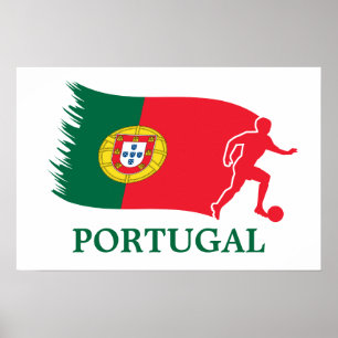 Portugal Fotboll Flagga Poster