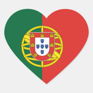 portugal hjärtformat klistermärke