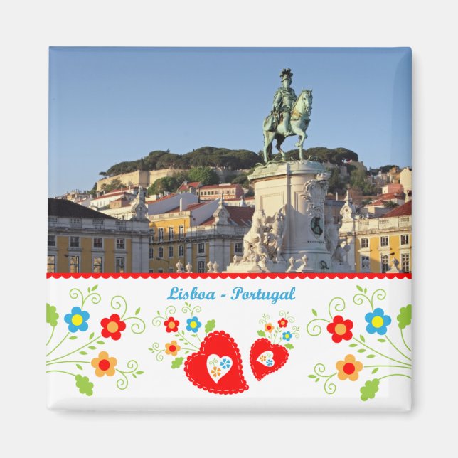 Portugal i bilder - staden Lissabon Magnet (Framsidan)