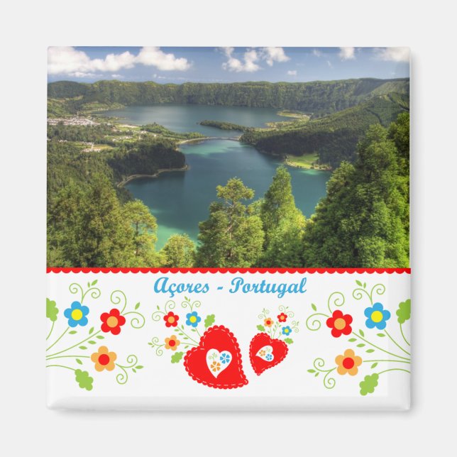 Portugal i foton - Azorernas lagun Magnet (Framsidan)