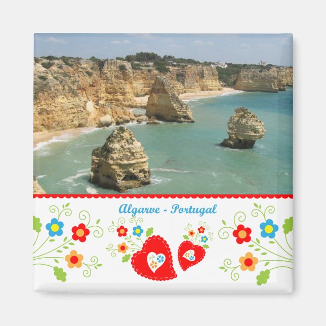 Portugal i foton - Benagil-klippor, Algarve Magnet (Framsidan)