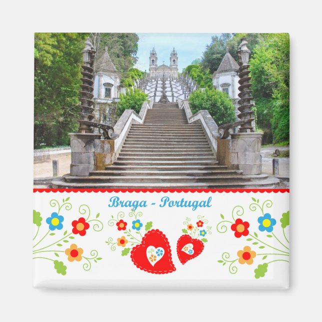 Portugal i foton - Bom Jesus Sanctuary, Braga Magnet (Framsidan)