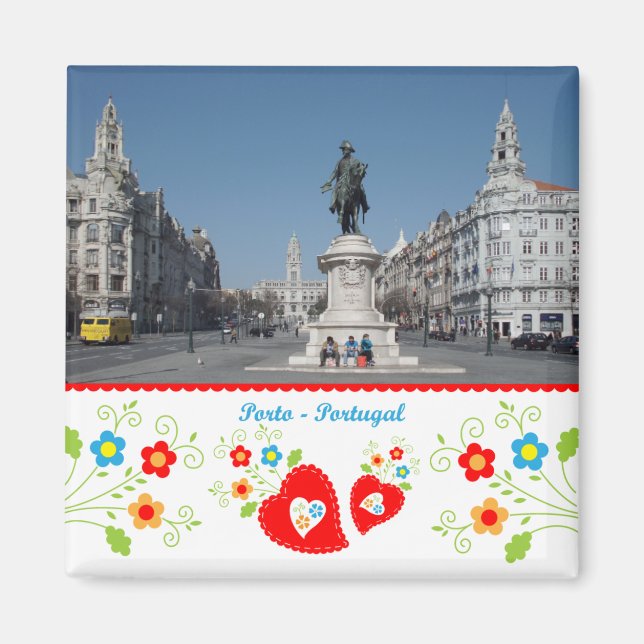 Portugal i foton - Porto City Liberty Squty Magnet (Framsidan)