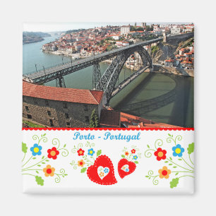 Portugal i foton - Porto järn bron över Douro Magnet