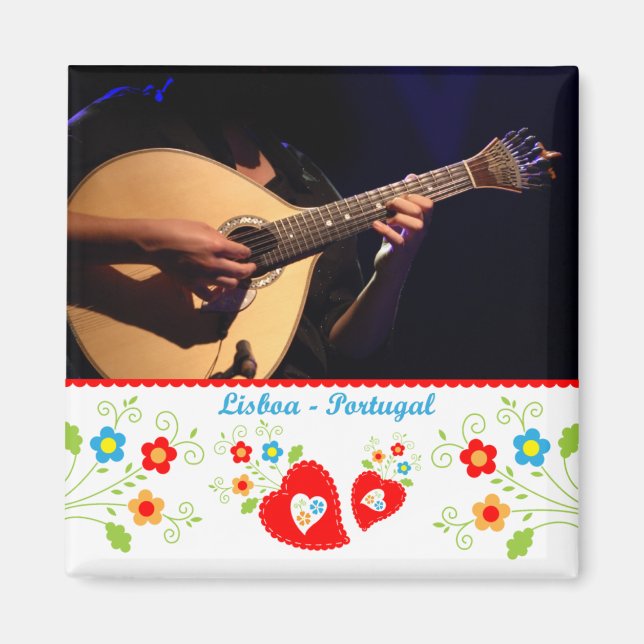 Portugal i foton - Portugals fado guitar Magnet (Framsidan)