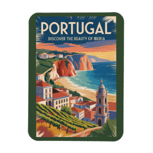 Portugal Iberia Siluett Illustration Resa Konst Magnet