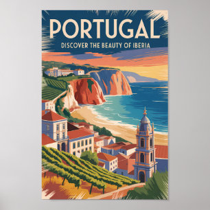 Portugal Iberia Siluett Illustration Resa Konst Poster