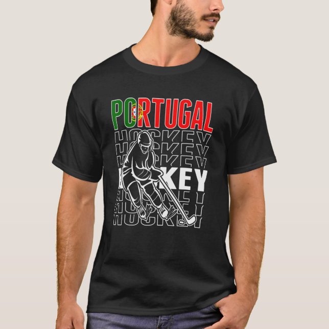 Portugal Ice Hockey Fläkt portugisisk Hockey Team  T Shirt (Framsida)