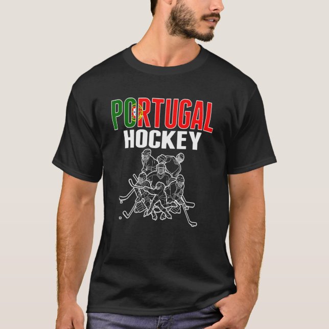 Portugal Ice Hockey Fläkt portugisisk Hockey Team T Shirt (Framsida)