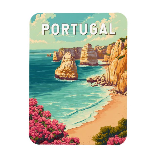Portugal Illustration Resa Konst Vintage Magnet (Vertikal)