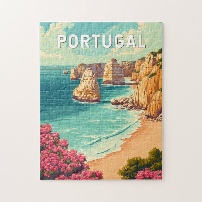 Portugal Illustration Resa Konst Vintage Pussel (Vertikal)