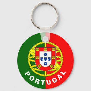 Portugal Inscription Flag Coat of Arms Green Red Nyckelring