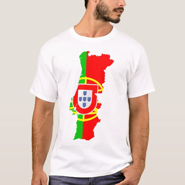 Portugal karta och flagga tee (Framsida)