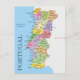 Portugal Karta Vykort