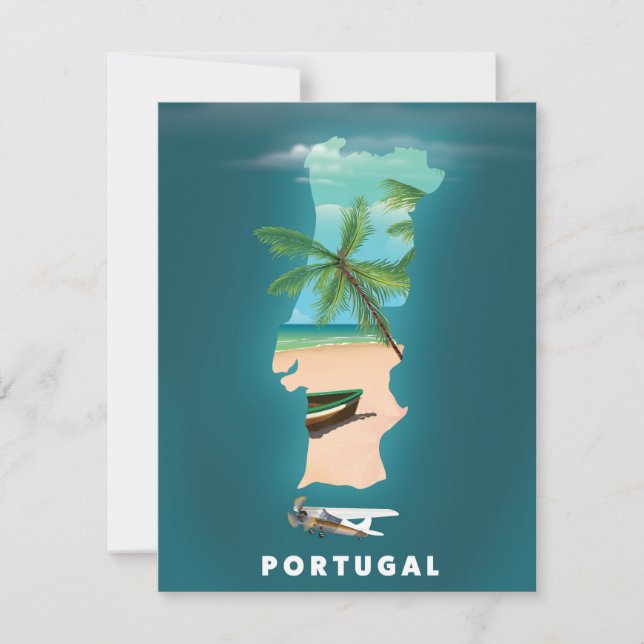 Portugal Kartor resa affisch tryck. (Framsida)