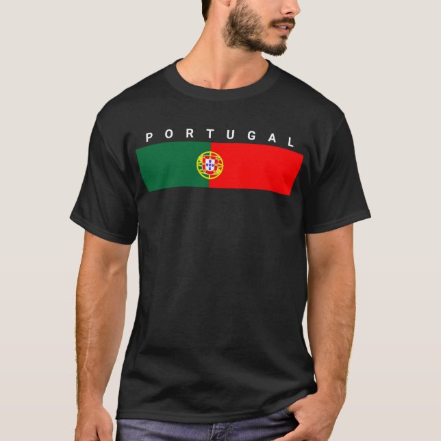 Portugal land flagga symbol t shirt (Framsida)