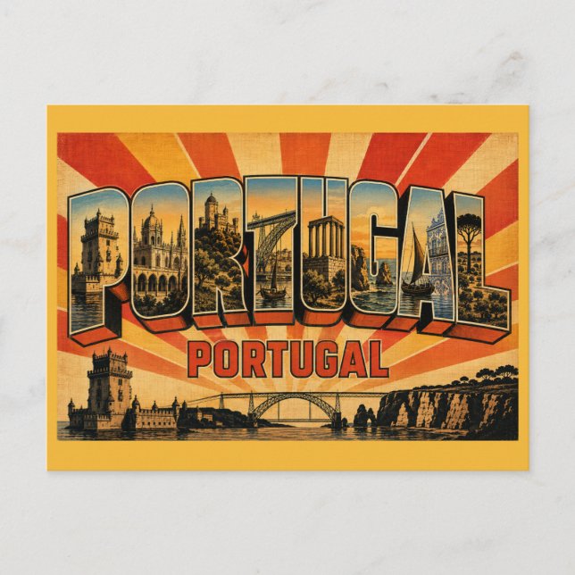 Portugal Land Vintage Vykort (Framsida)