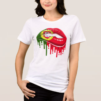Portugal läppar stolthet rot flagga t shirt