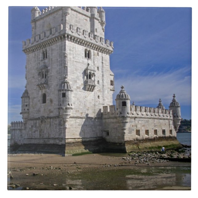 Portugal, Lissabon. Belem Tower, ett världsarv Kakelplatta (Framsidan)