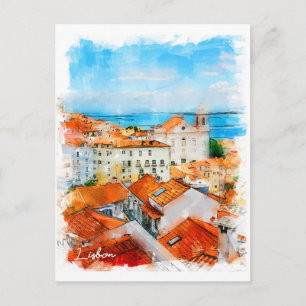 Portugal, Lissabon, City View Vykort