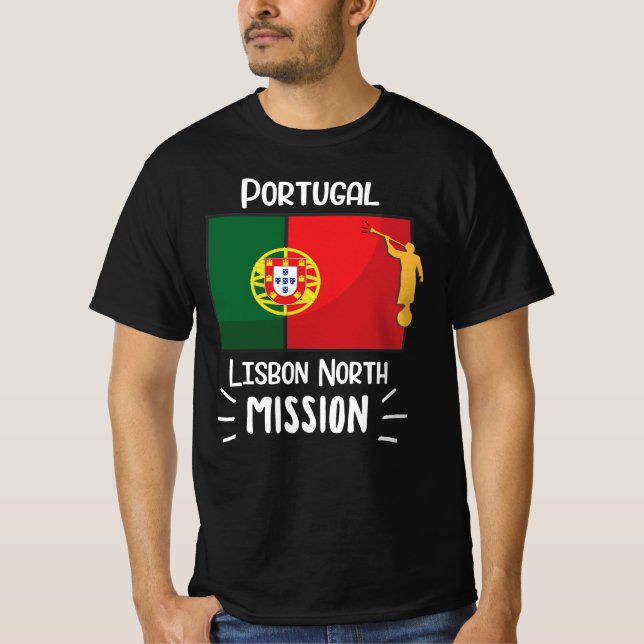 Portugal Lissabon North Mormon LDS Uppdrag T Shirt (Framsida)