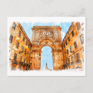 Portugal, Lissabon, Rua Augusta arch Vykort