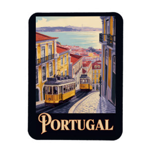 Portugal Lissabon Siluett Illustration Resa Konst Magnet