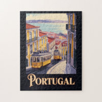 Portugal Lissabon Siluett Illustration Resa Konst