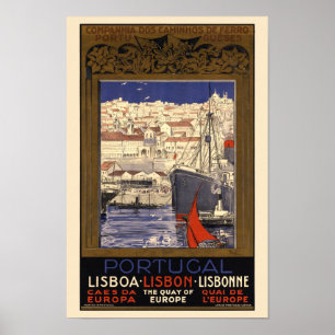 Portugal Lissabon Vintage affisch 1929