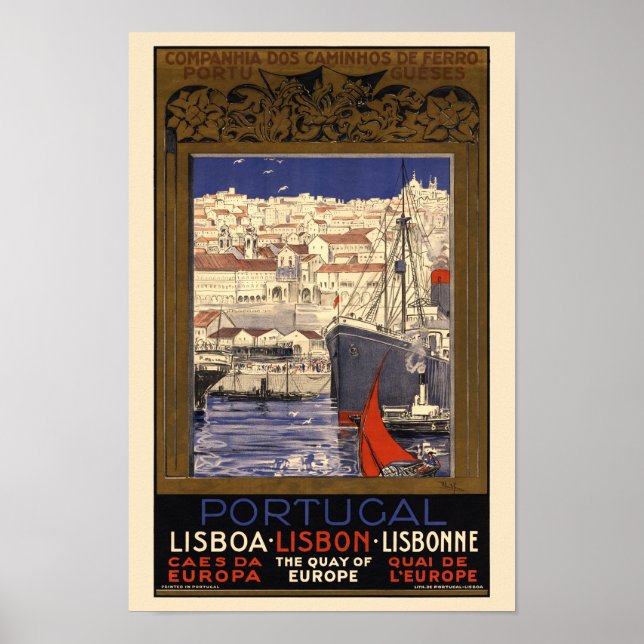 Portugal Lissabon Vintage affisch 1929 (Framsidan)