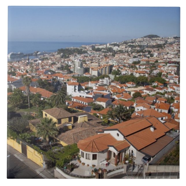 Portugal, Madeira, Funchal. Kabelbil Kakelplatta (Framsidan)