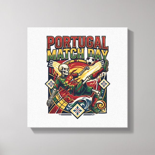 Portugal Match Day Skeleton Anfallare Nationer Lan Canvastryck (Framsida)