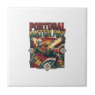 Portugal Match Day Skeleton Anfallare Nationer Lan Kakelplatta
