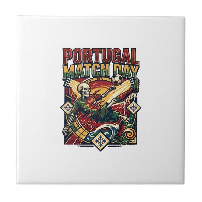 Portugal Match Day Skeleton Anfallare Nationer Lan Kakelplatta (Framsidan)