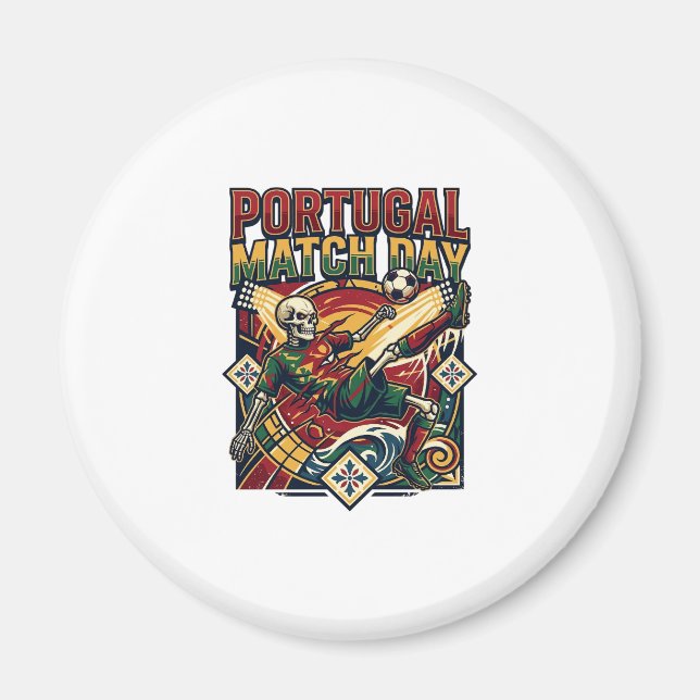 Portugal Match Day Skeleton Anfallare Nationer Lan Magnet (Framsidan)