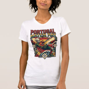 Portugal Match Day Skeleton Anfallare Nationer Lan T Shirt