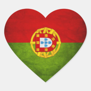 Portugal medborgareflagga hjärtformat klistermärke