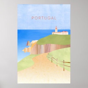 Portugal Minimalistisk Resaaffisch Poster