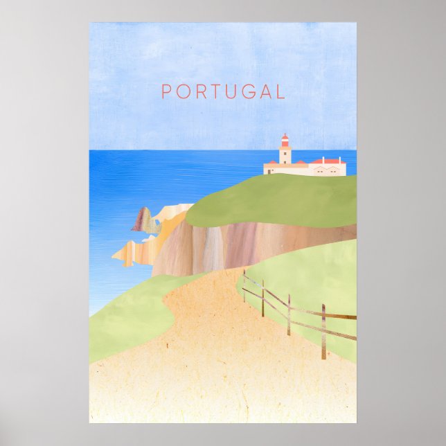 Portugal Minimalistisk Resaaffisch Poster (Framsidan)