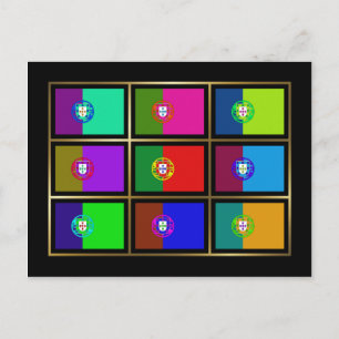 Portugal Multihue Flaggor vykort